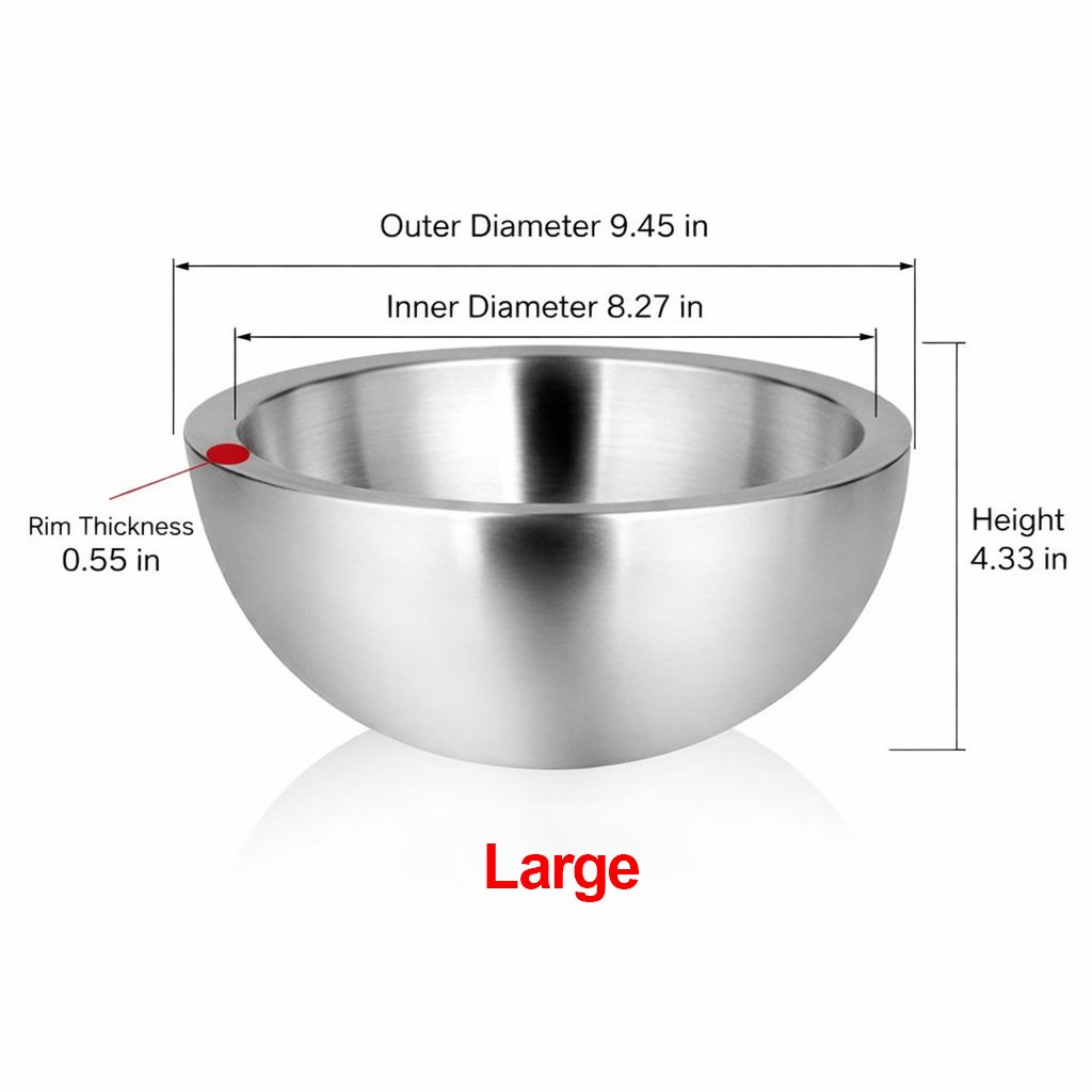 🥗 304 Stainless Steel Insulated Salad & Dipping Bowl